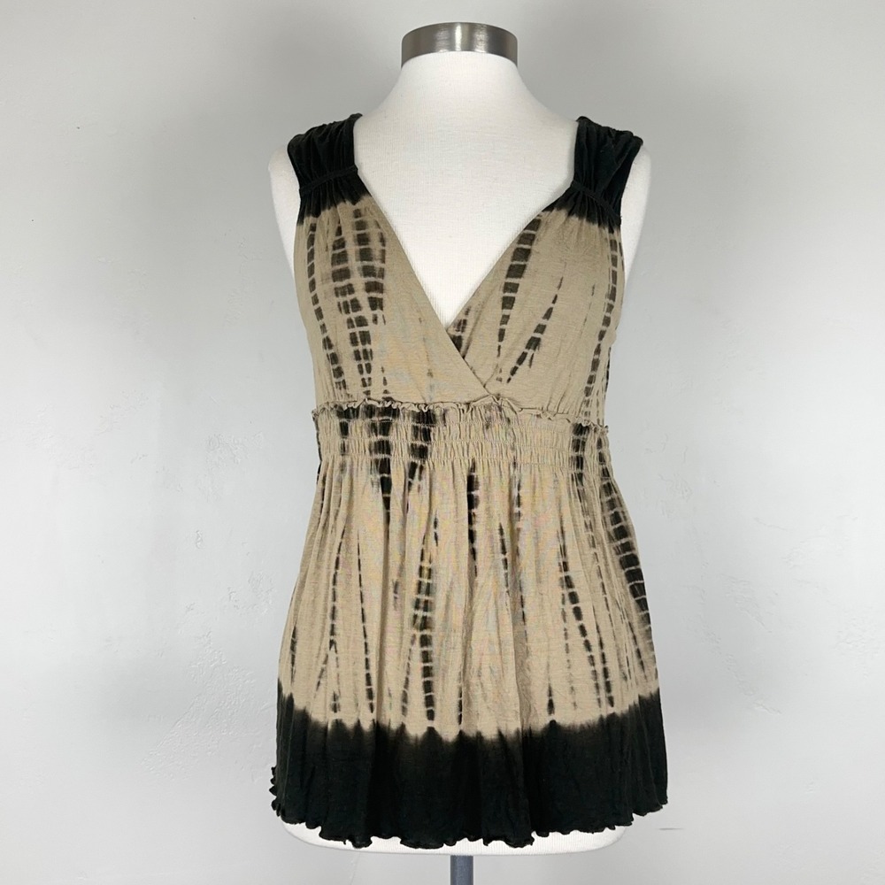 Top Women L Babydoll Goblincore Fairy Grunge Indie Sleaze 2010 Dip Dye Smocked